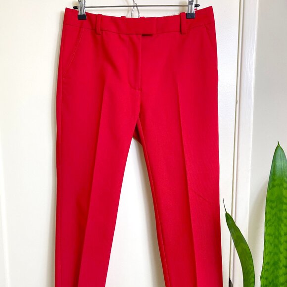 Phillip Lim 3.1 Cherry Red Flat Front Mid Rise Trouser Sz 6 - Picture 1 of 11